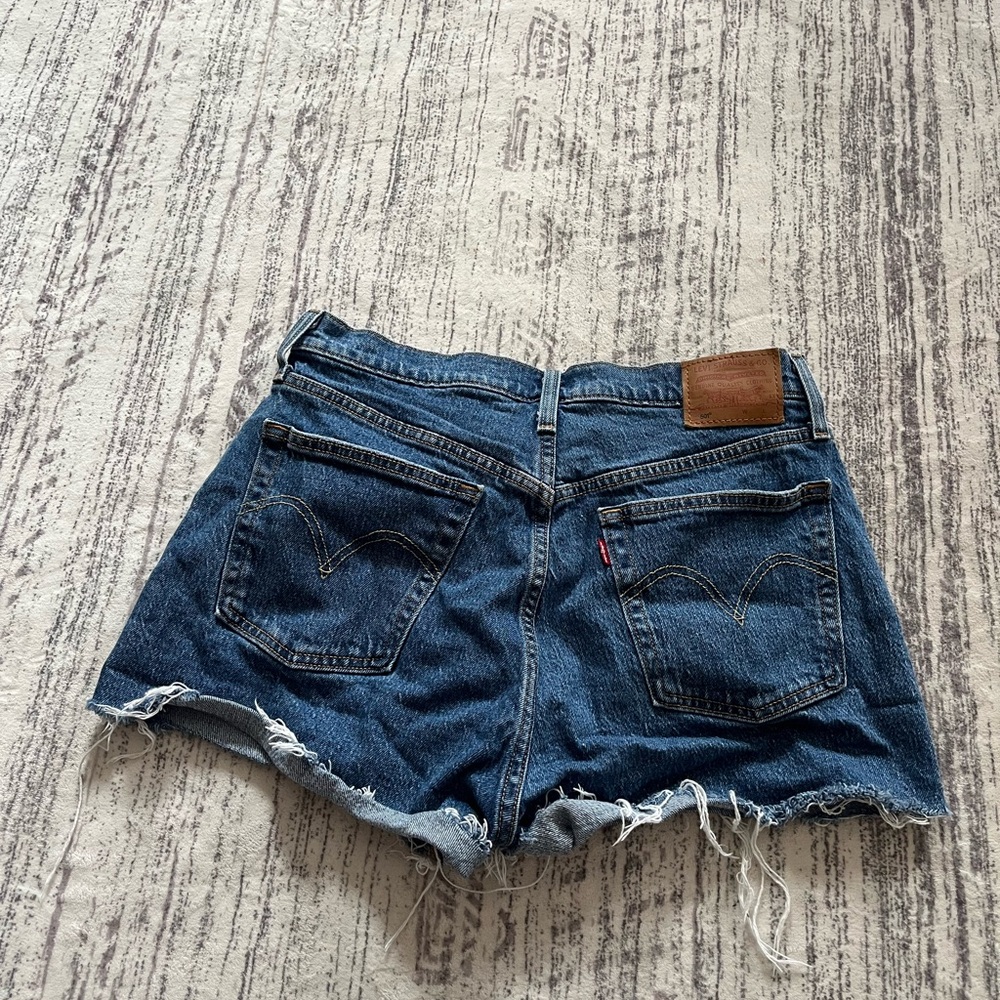 Levi's 501 denim shorts frayed cutoff womens